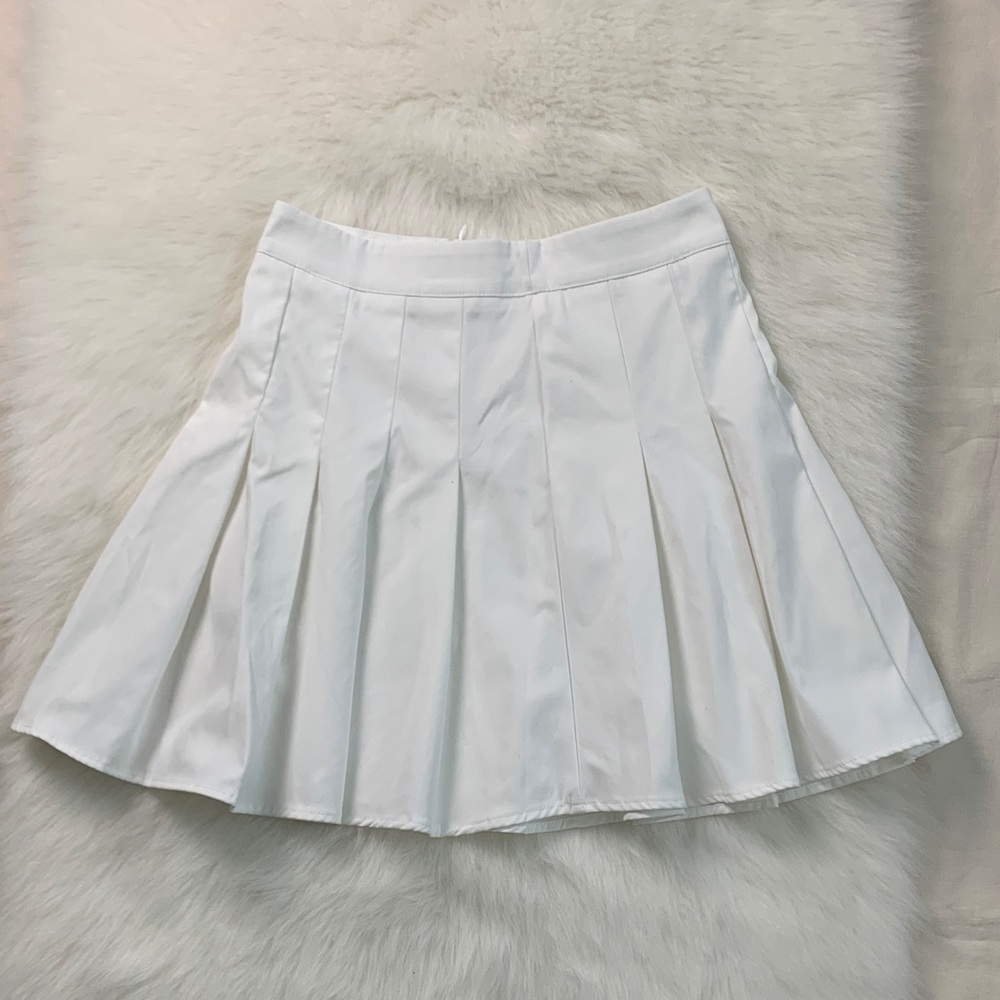 SHEIN Classic White Pleated Skater Skirt